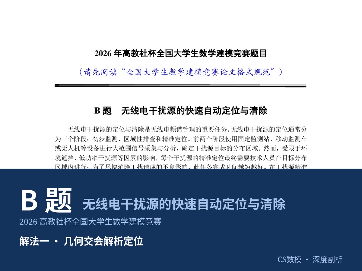 2026 高教社杯 数学建模国赛（B题）深度剖析|几何交会解析定位|数学建模完整代码+建模过程全解全析